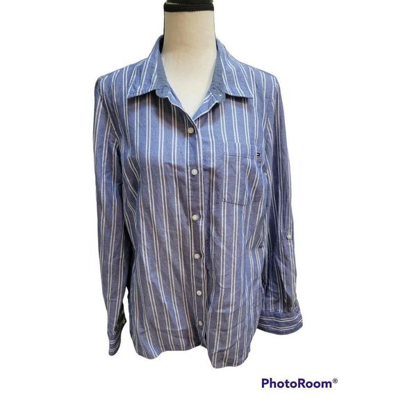 Tommy Hilfiger Tops - Excellent Condition Tommy Hilfiger Cotton Blend Button Up Long Sleeve Top Size M
